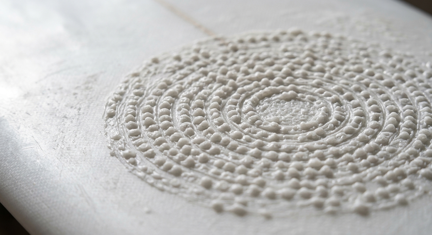 Motif circulaire de wax avec bumps sur le pont d une planche de surf