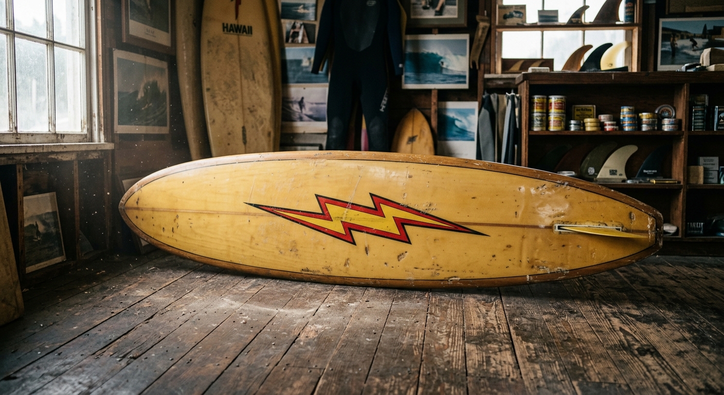 Planche surf vintage Lightning Bolt années 1970