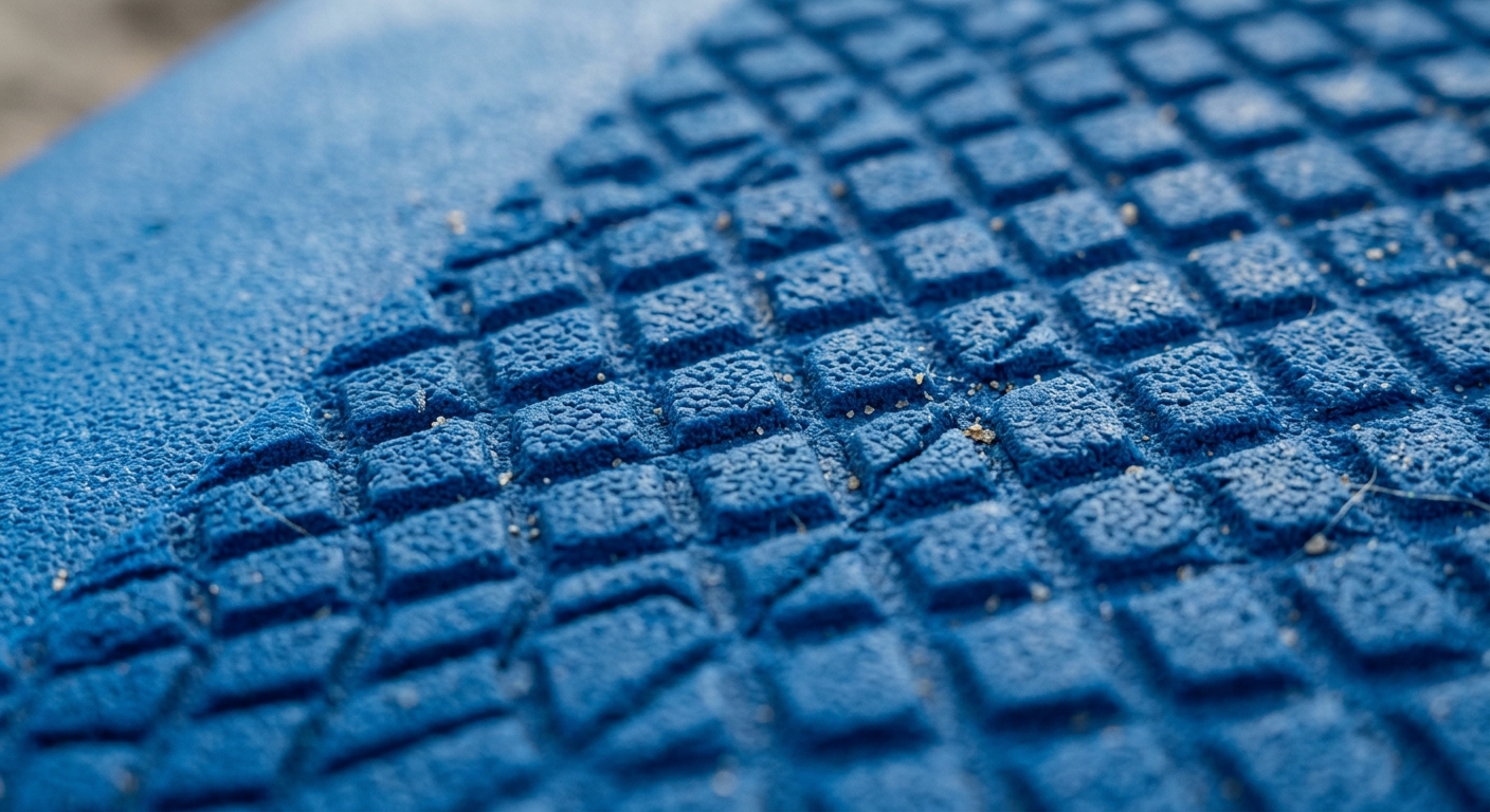 Macro de la texture du pont d une planche de surf en mousse avec son motif de grip