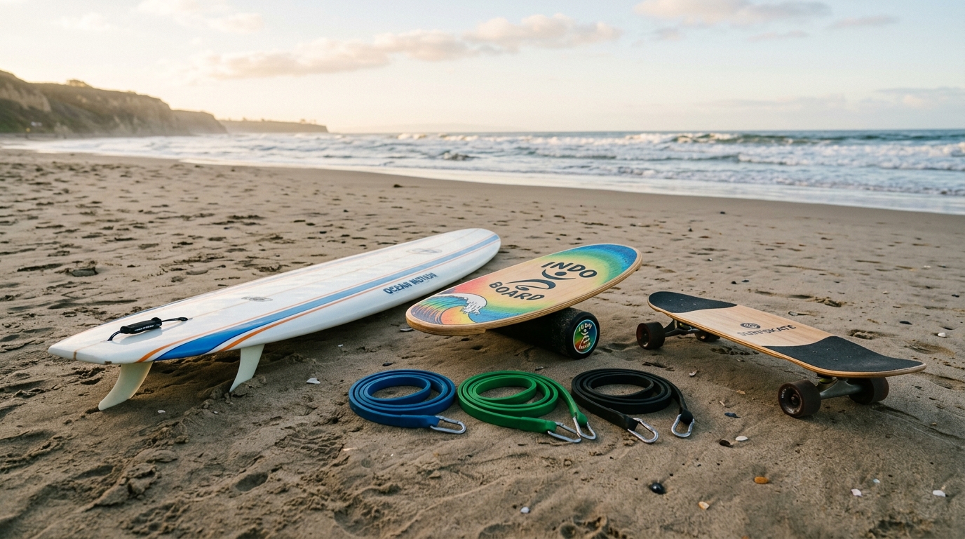 Balance board et matériel d'entraînement pour la préparation physique au surf