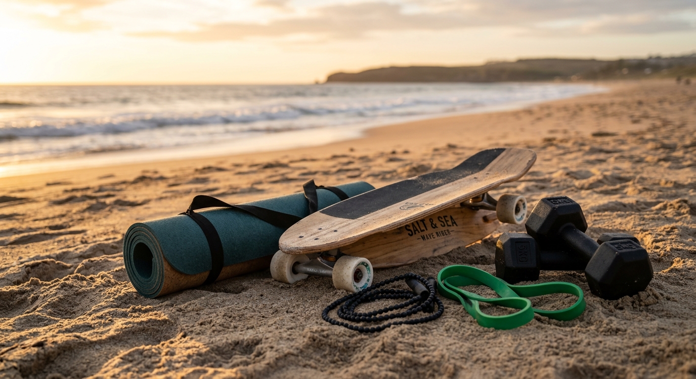Equipement cross-training pour surfeur sur la plage