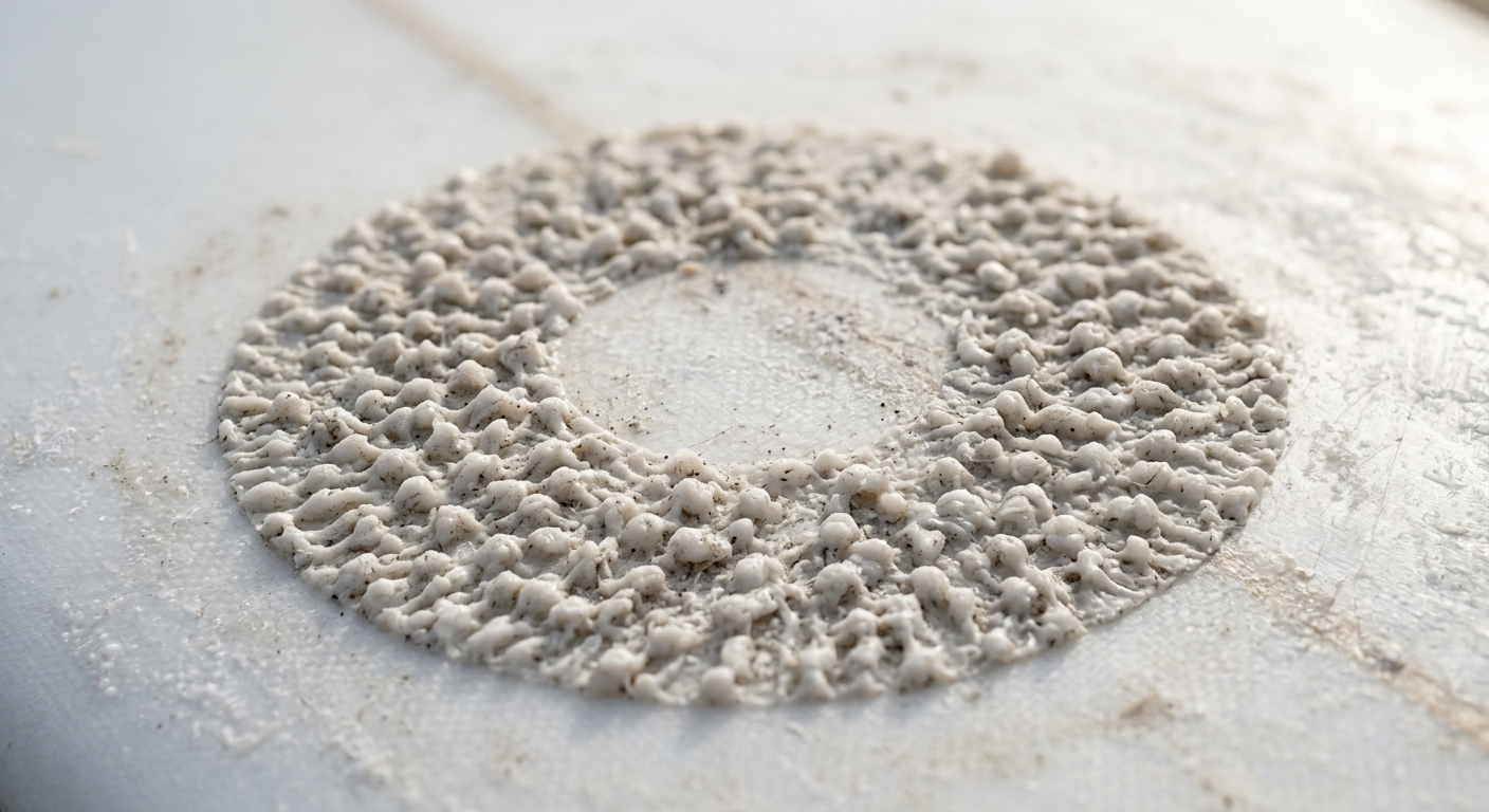 Gros plan macro: motif de wax circulaire sur le pont d une planche, texture granuleuse